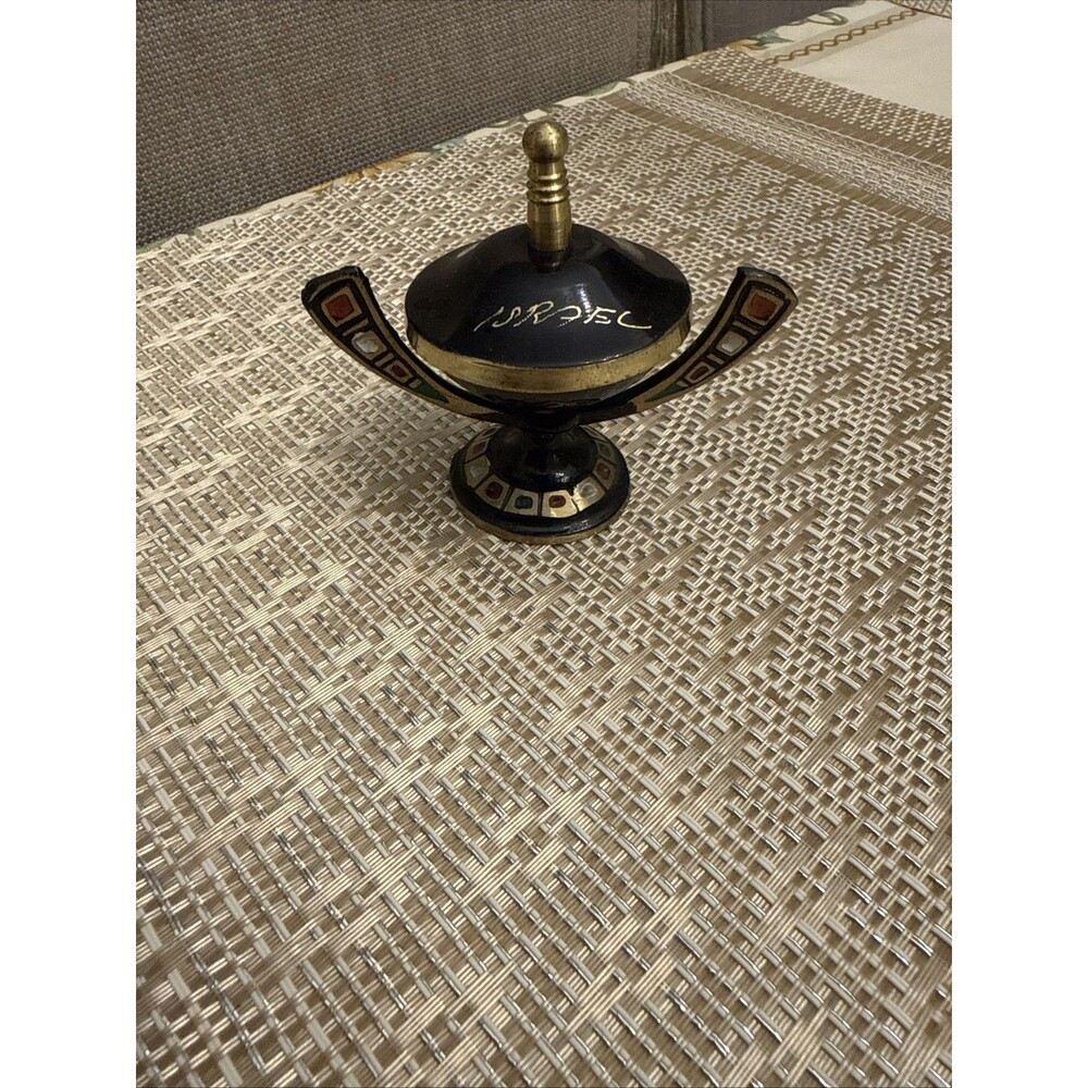 VTG Hand Painted Besamim Spice Server, Made in Israel, Judaism Hebrew Judaica